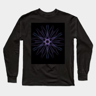 Violet star geometrical design with blue accents Long Sleeve T-Shirt